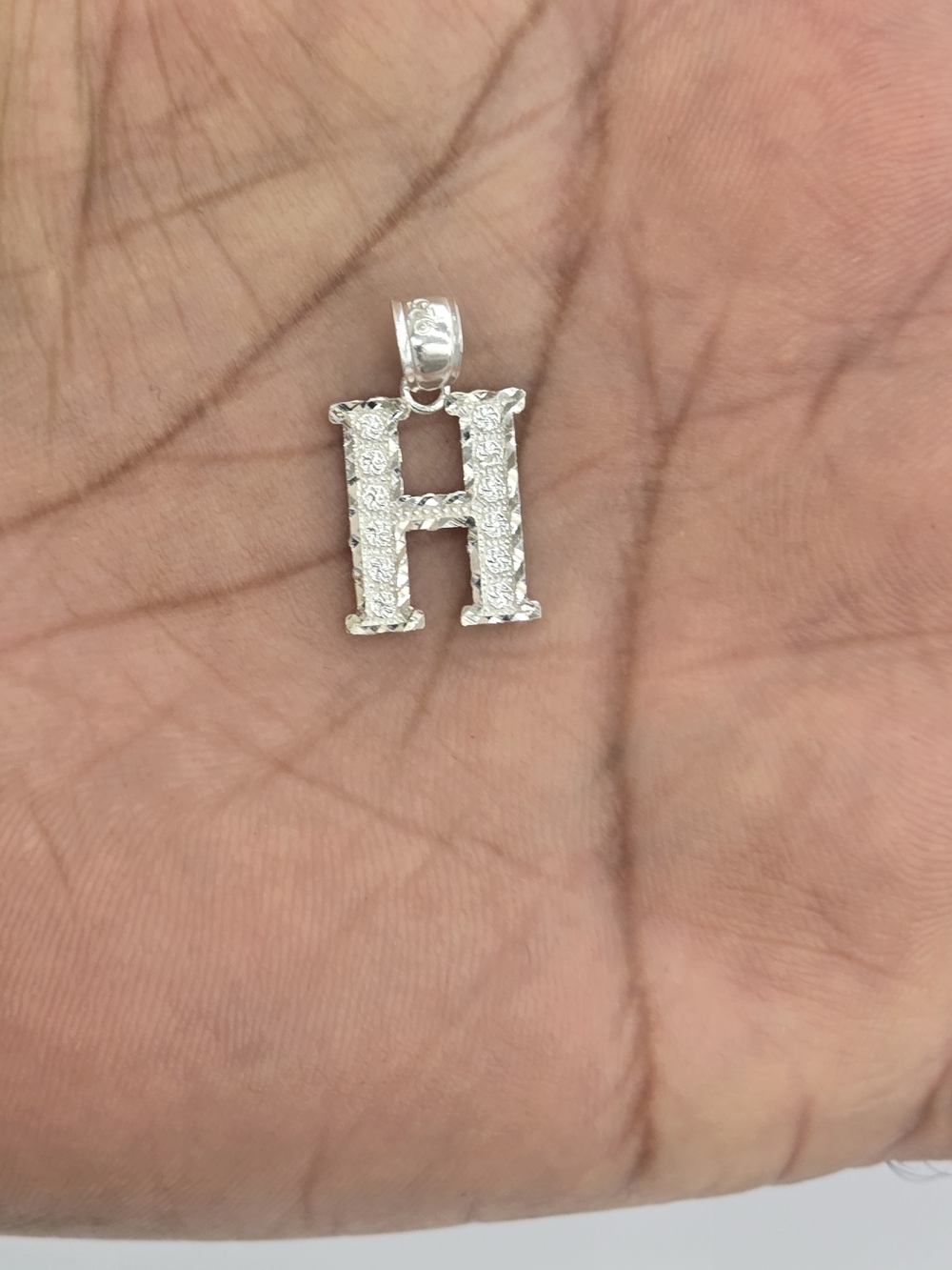 925 Sterling Silver Letter H Pendant